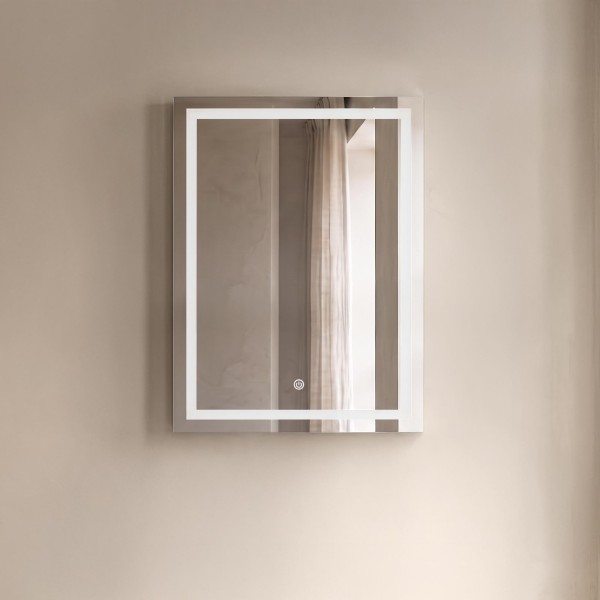 Miroir mural de salle de bain lumineux avec éclairage LED 60 x 80 cm