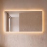 Grand miroir mural de salle de bain lumineux avec éclairage LED 150 x 80 cm