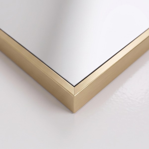 Grand miroir mural rectangulaire de salle de bain avec cadre en métal doré 120 x 75 cm