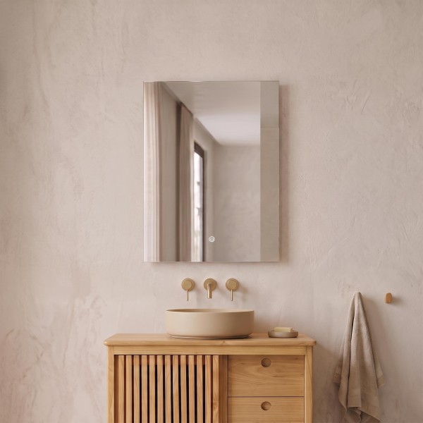 Miroir mural de salle de bain lumineux avec éclairage LED 60 x 80 cm