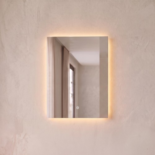 Miroir mural de salle de bain lumineux avec éclairage LED 60 x 80 cm