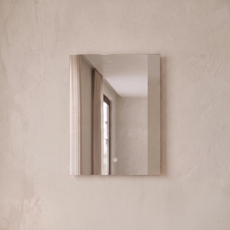 Miroir mural de salle de bain lumineux avec éclairage LED 60 x 80 cm
