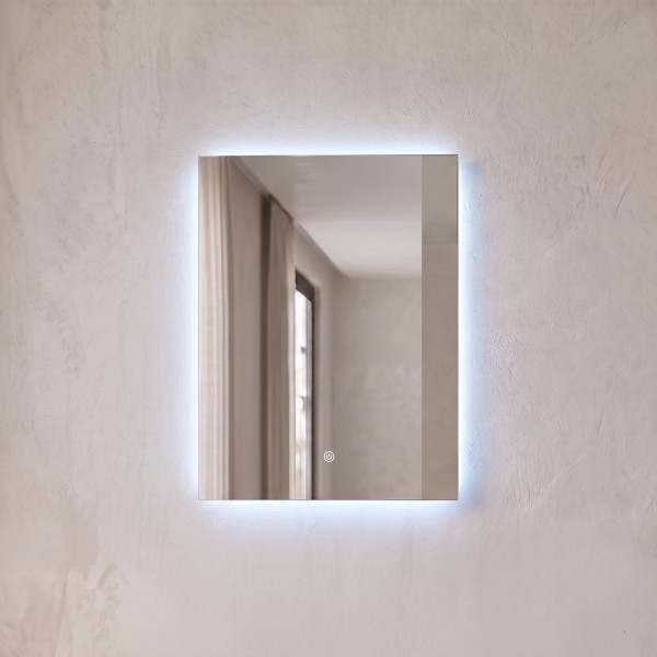 Miroir mural de salle de bain lumineux avec éclairage LED 60 x 80 cm