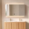 Armoire murale de salle de bain avec miroir triptique et éclairage LED 120 x 75 cm