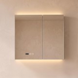 Armoire murale de salle de bain avec miroir et éclairage LED 80 x 75 cm