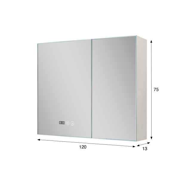 Armoire murale de salle de bain avec miroir et éclairage LED 80 x 75 cm