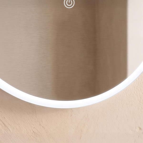 Miroir mural ovale de salle de bain lumineux avec éclairage LED 60 x 100 cm