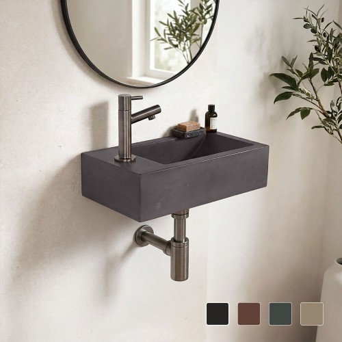Petit lavabo pour toilettes à suspendre en béton - Core