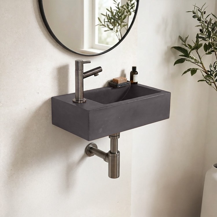 Petit lavabo pour toilettes à suspendre en béton - Core