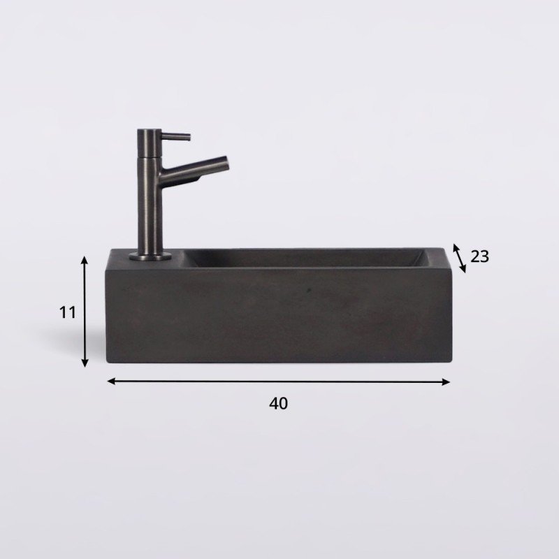Petit lavabo pour toilettes à suspendre en béton - Core