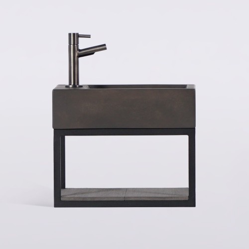 Lave-mains avec porte-serviette et vasque en béton - Core