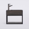 Lave-mains avec porte-serviette et vasque en béton - Core