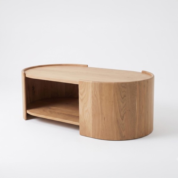 Table basse design en bois massif de chêne - Lago