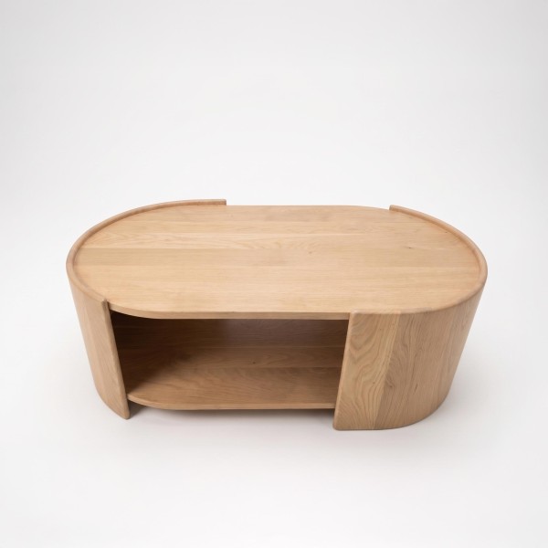 Table basse design en bois massif de chêne - Lago