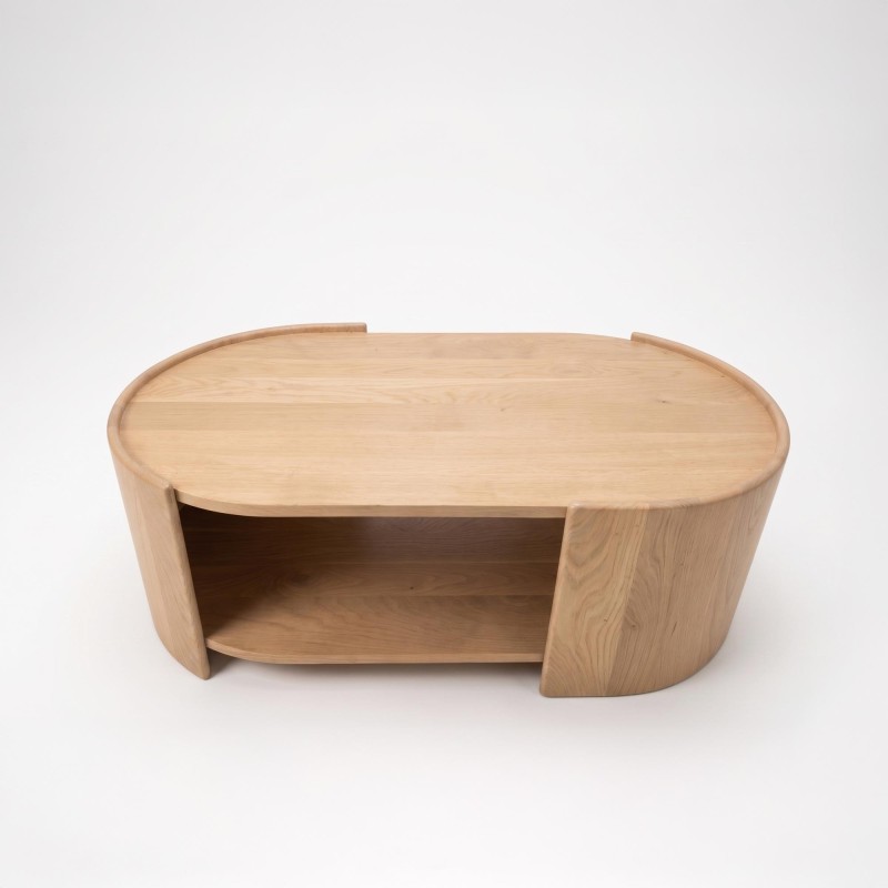 Table basse design en bois massif de chêne - Lago