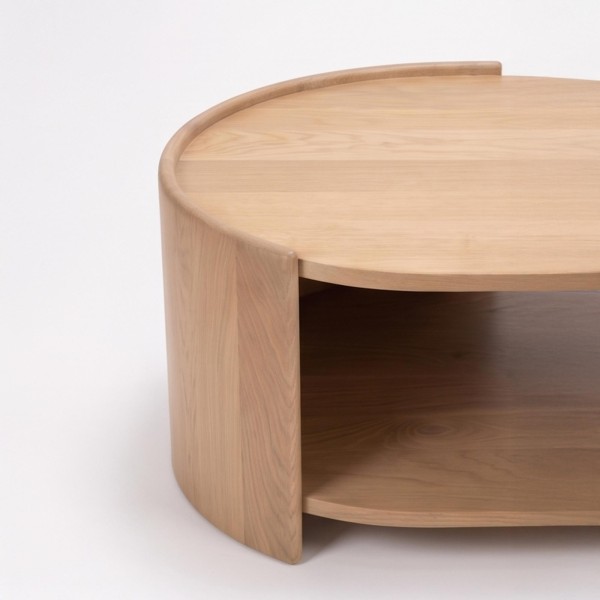 Table basse design en bois massif de chêne - Lago
