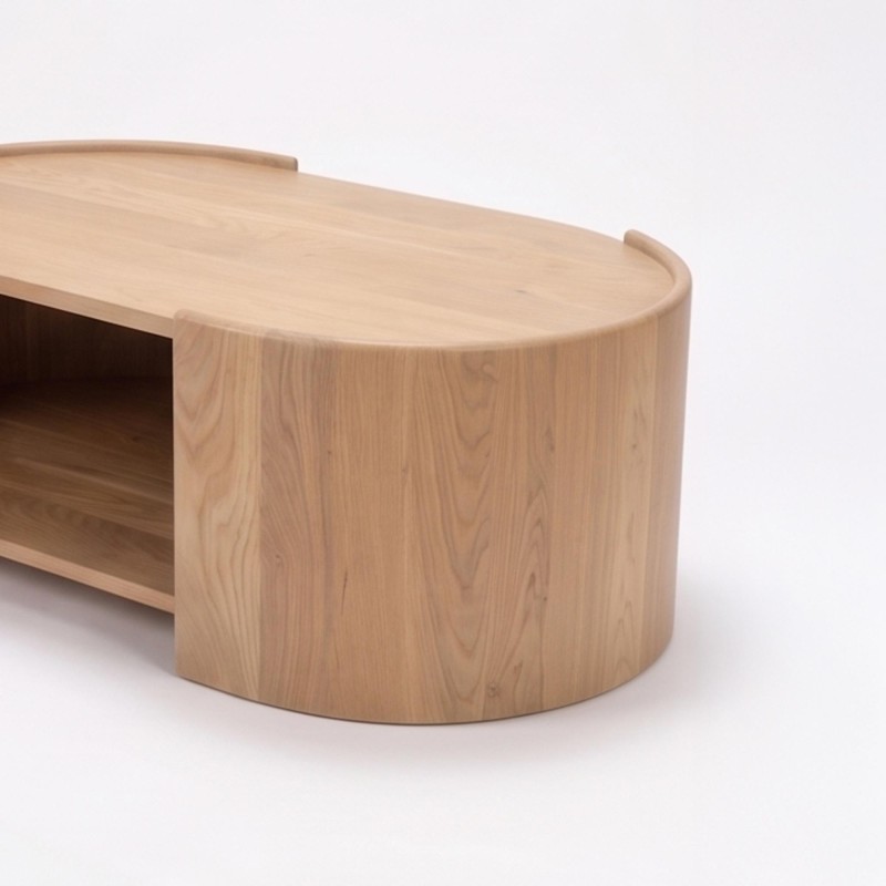 Table basse design en bois massif de chêne - Lago