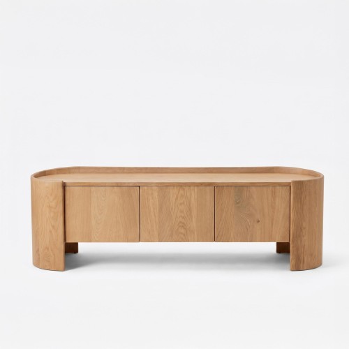 Meuble TV en bois de chêne massif 165 cm - Lago