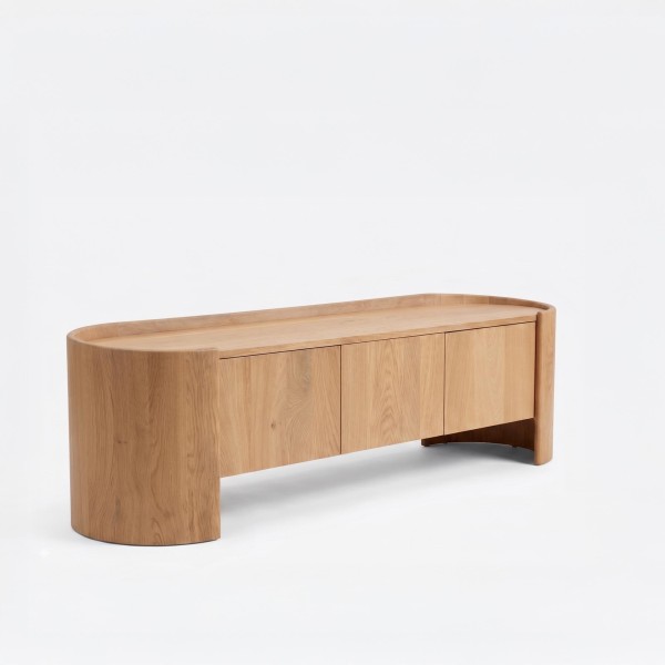 Meuble TV en bois de chêne massif 165 cm - Lago
