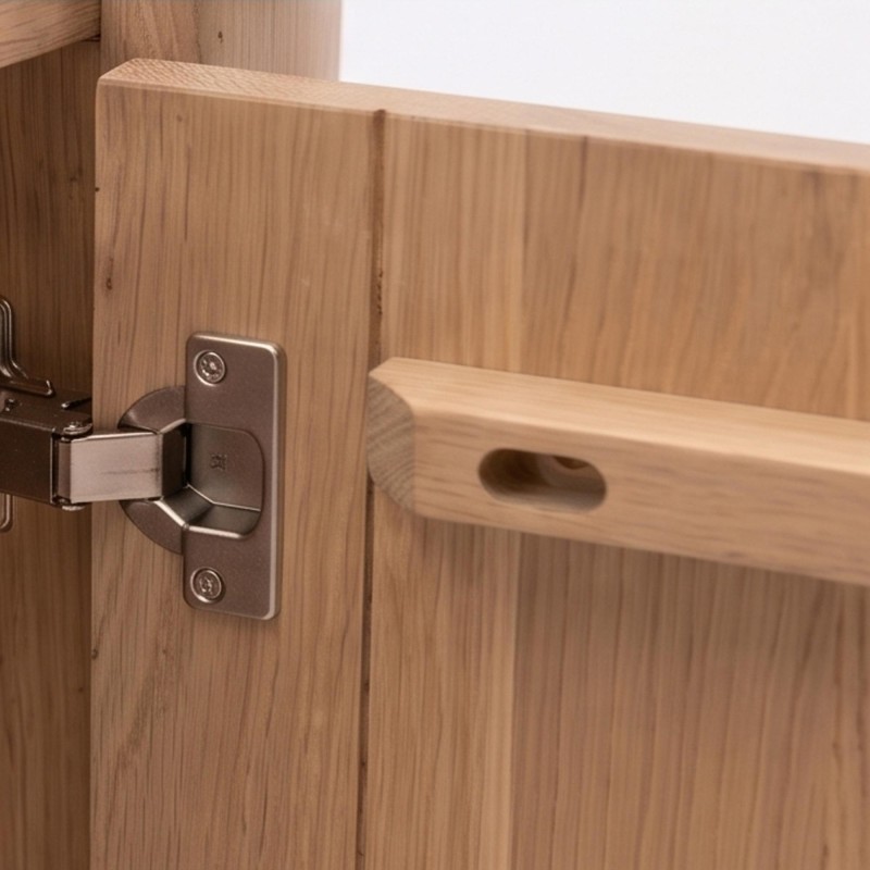 Buffet en bois de chêne massif 2 portes 110 cm - Lago