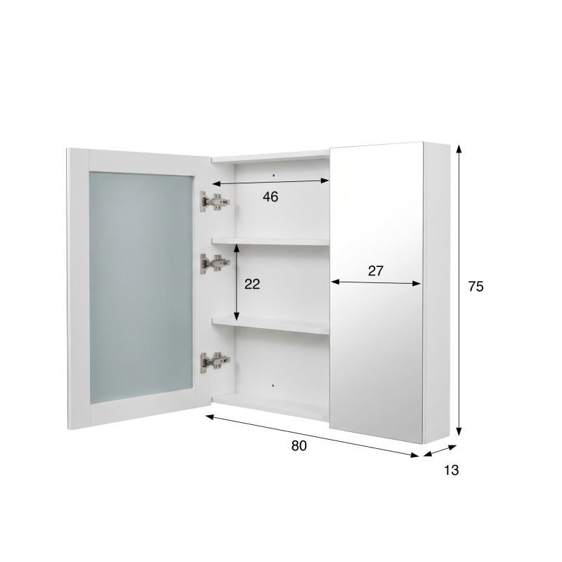 Armoire murale de salle de bain avec miroir 80 x 75 cm