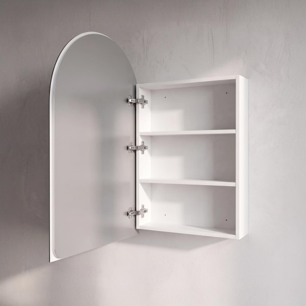 Armoire murale de salle de bain avec miroir en arche et éclairage LED 60 x 90 cm