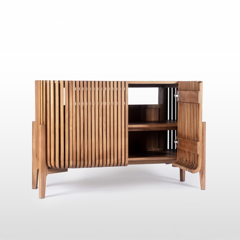 Meuble de salle de bain en bois massif de teck 120 cm - Avani