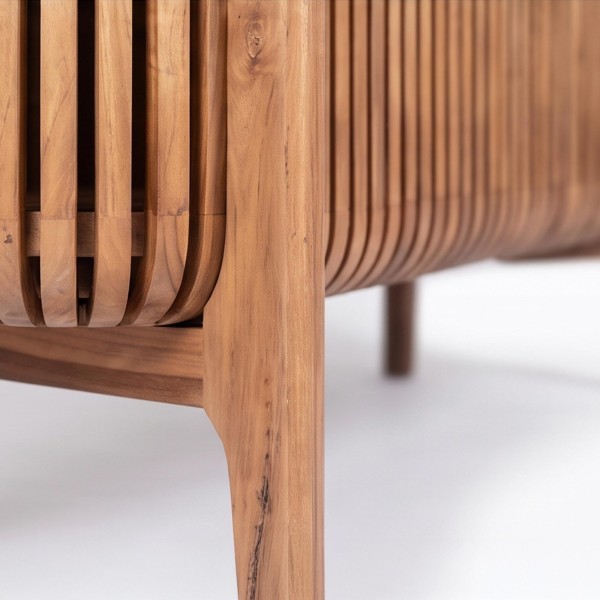 Meuble de salle de bain en bois massif de teck 120 cm - Avani