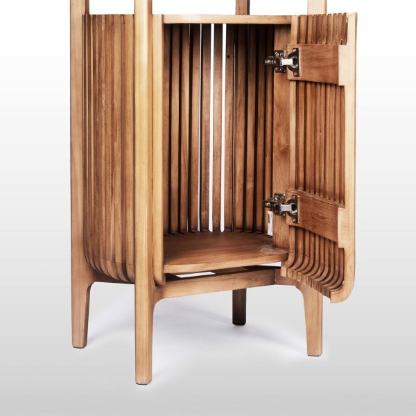 Colonne de salle de bain en bois massif de teck - Avani