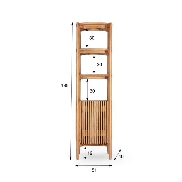 Colonne de salle de bain en bois massif de teck - Avani