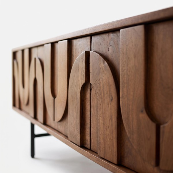Meuble TV en bois de manguier massif - Flow