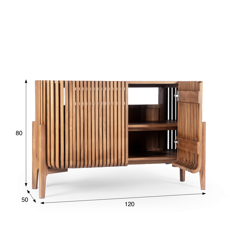 Meuble de salle de bain en bois massif de teck 120 cm - Avani