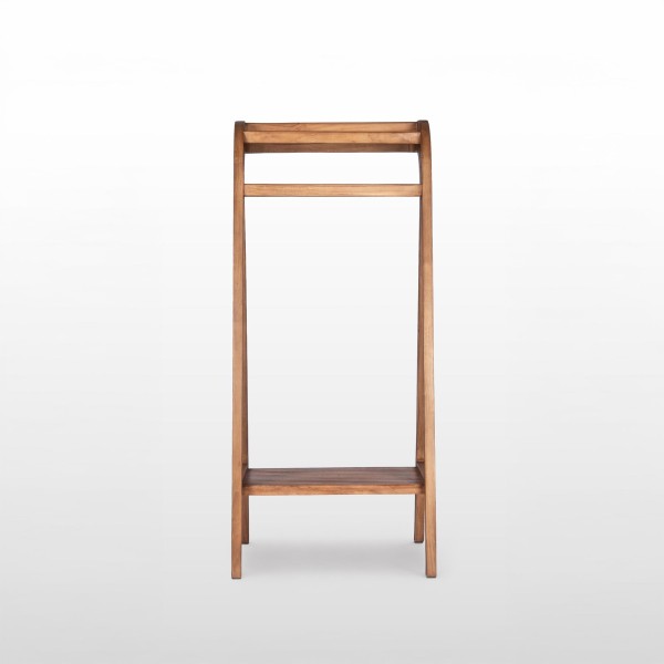 Porte serviettes de salle de bain sur pied en bois massif de teck - Avani