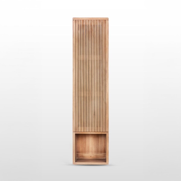 Colonne de salle de bain en bois massif de teck à suspendre - Rhea