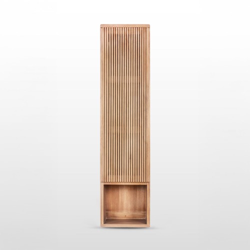 Colonne de salle de bain en bois massif de teck à suspendre - Rhea