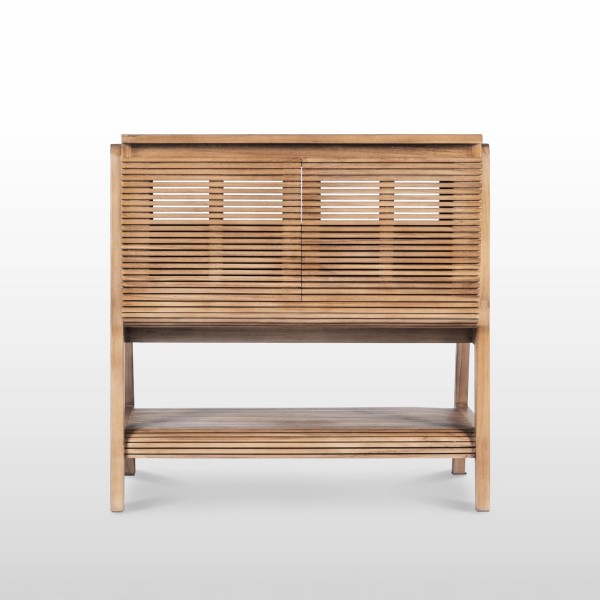 Meuble de salle de bain en bois massif de teck 80 cm - Anika