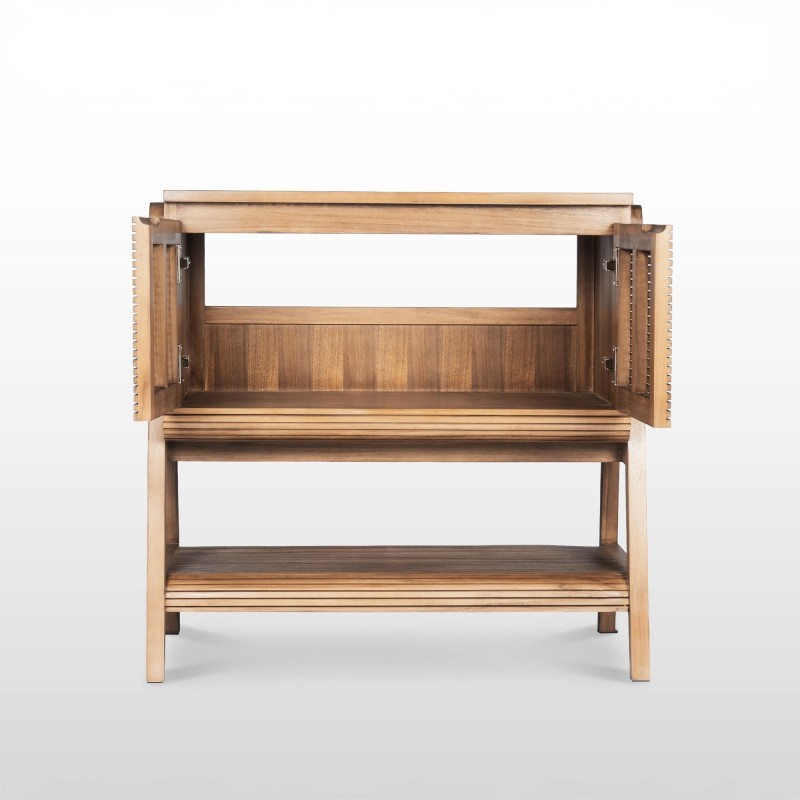 Meuble de salle de bain en bois massif de teck 80 cm - Anika