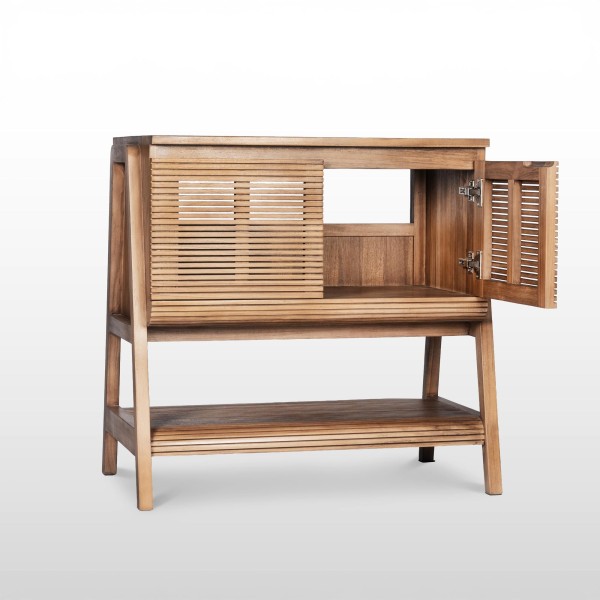 Meuble de salle de bain en bois massif de teck 80 cm - Anika