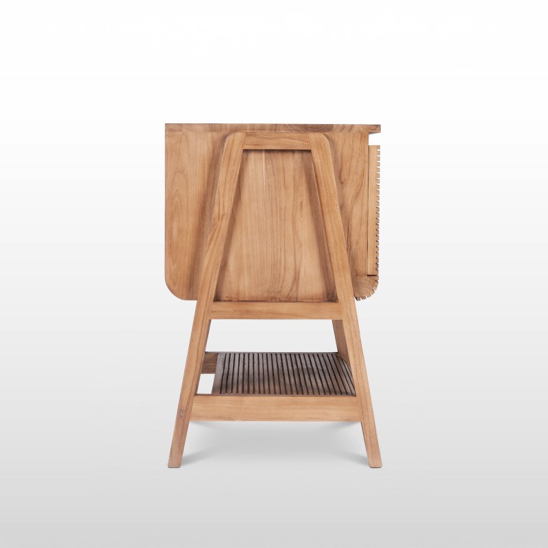 Meuble de salle de bain en bois massif de teck 80 cm - Anika
