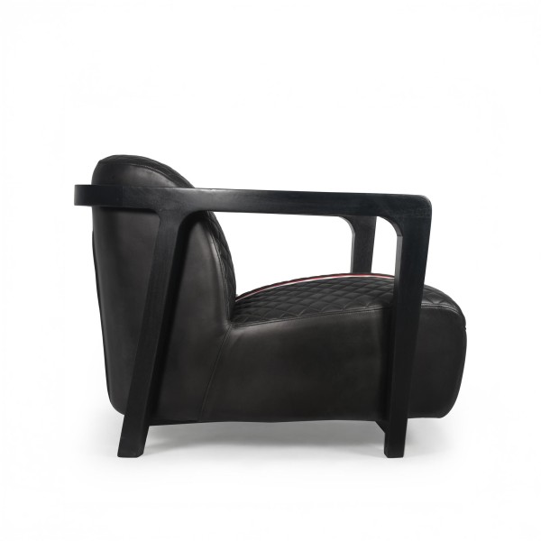 Fauteuil club en cuir véritable - Racing design