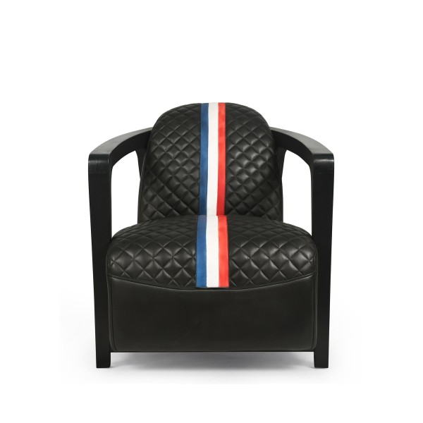 Fauteuil club en cuir véritable - Racing design