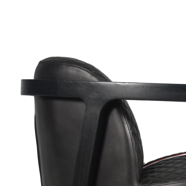 Fauteuil club en cuir véritable - Racing design