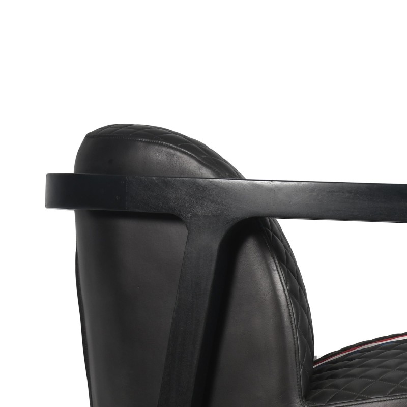 Fauteuil club en cuir véritable - Racing design