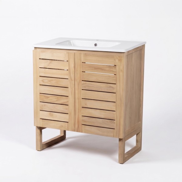 Meuble de salle de bain en bois massif de teck 80 cm - Mentari