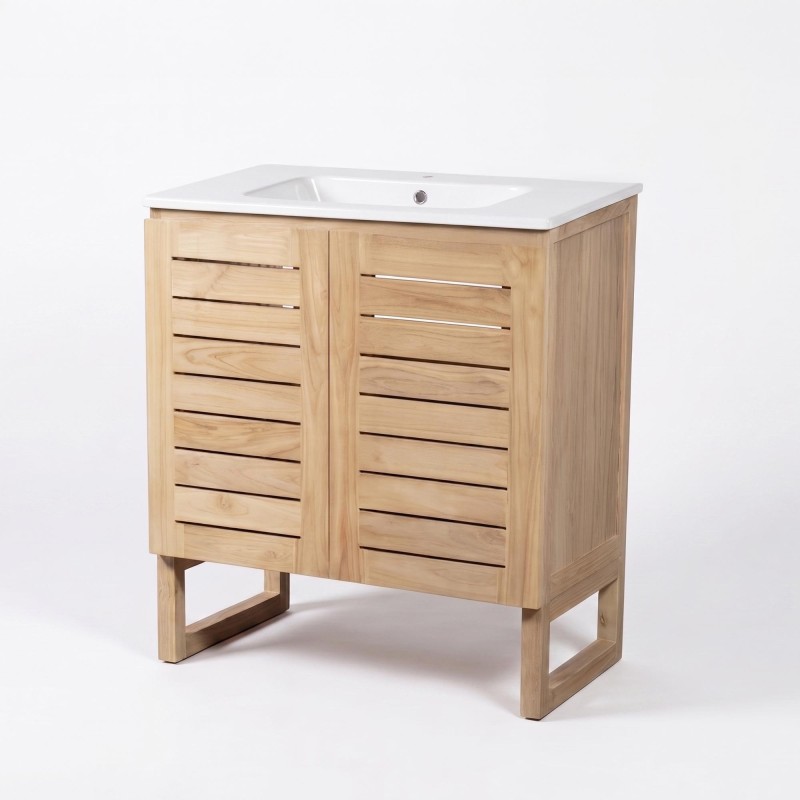 Meuble de salle de bain en bois massif de teck 80 cm - Mentari