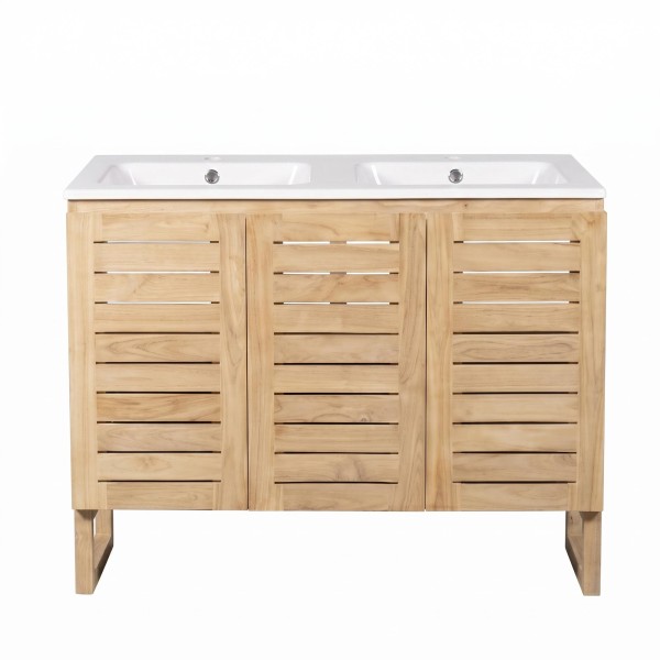 Meuble de salle de bain en bois massif de teck 120 cm - Mentari
