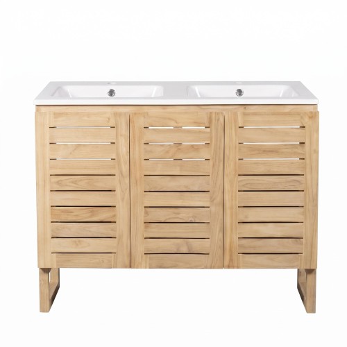 Meuble de salle de bain en bois massif de teck 120 cm - Mentari