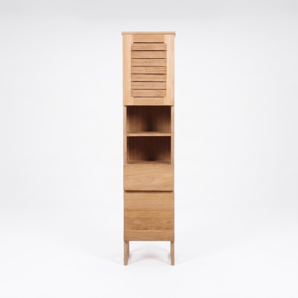 Colonne de rangement pour salle de bain en bois massif - Mentari