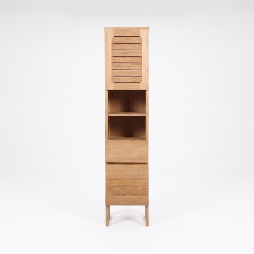Colonne de rangement pour salle de bain en bois massif - Mentari