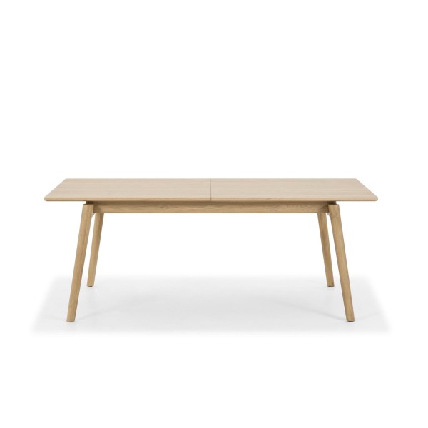 Table à manger en bois de chêne 200 x 100 cm avec allonge 60 cm - Elin